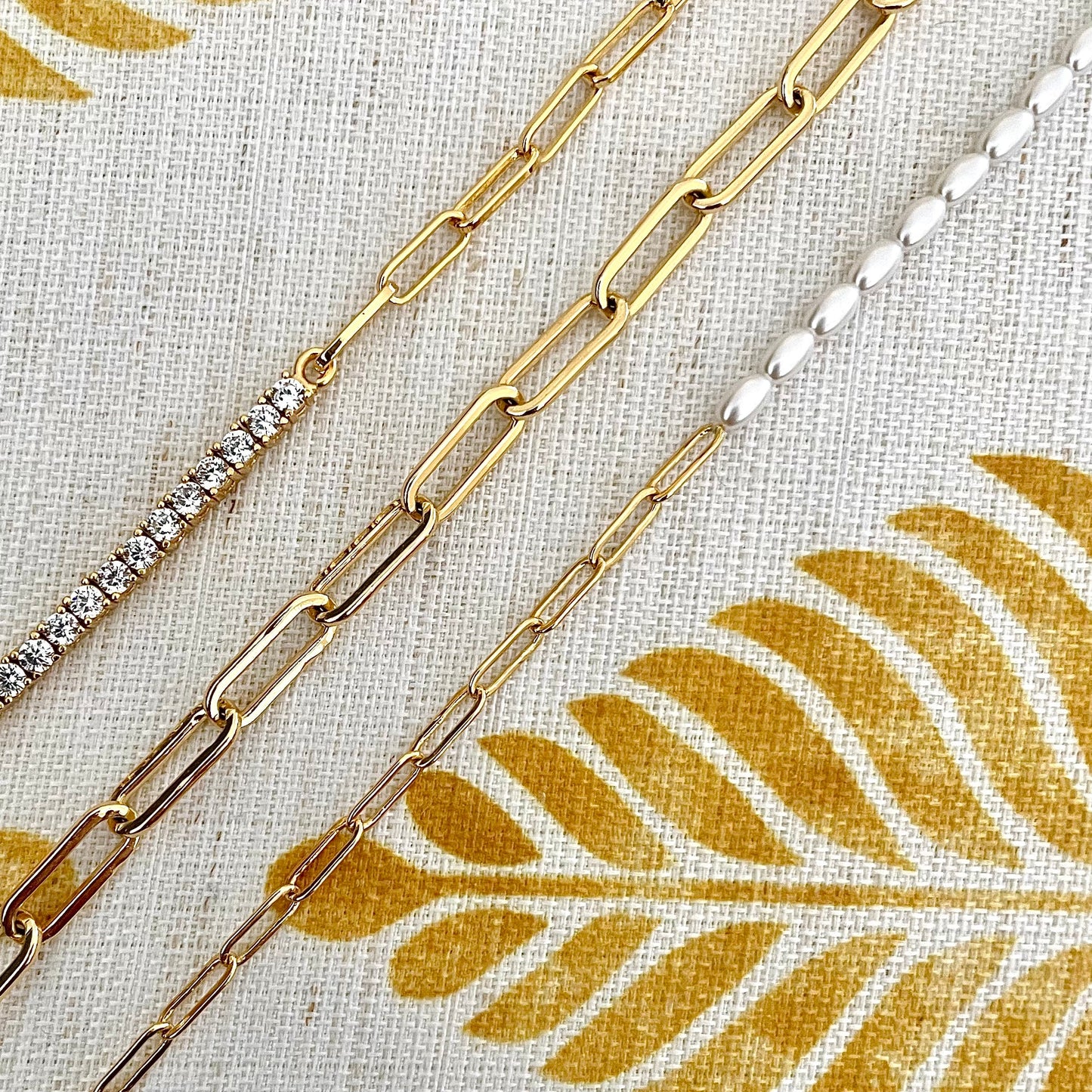 Stevie Glam CZ Diamond & Chain Link Tennis Bracelet, Silver - Zahra Jewelry