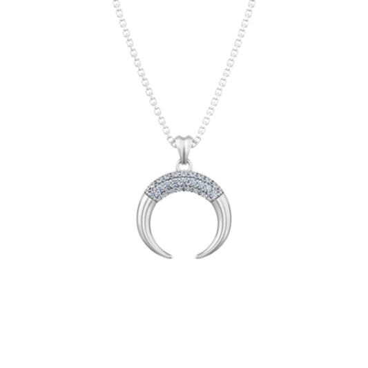 Blossom CZ Diamond Pendant Necklace, Silver - Zahra Jewelry