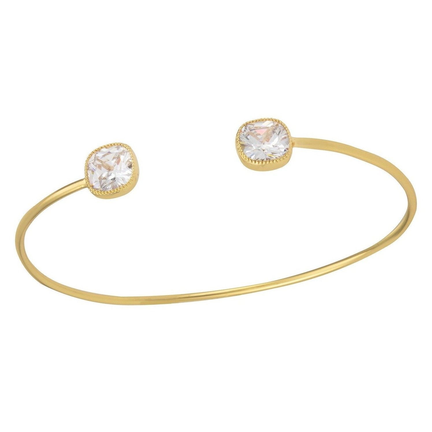 Emma Open CZ Diamond Bangle Bracelet, Gold - Zahra Jewelry