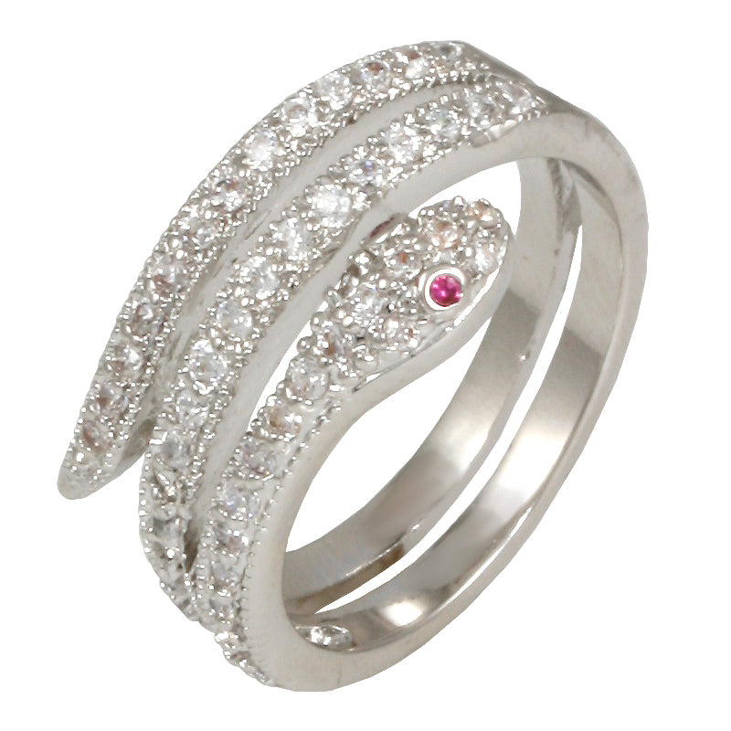 Culebra Pave CZ Diamond Wrap Ring, Silver - Zahra Jewelry