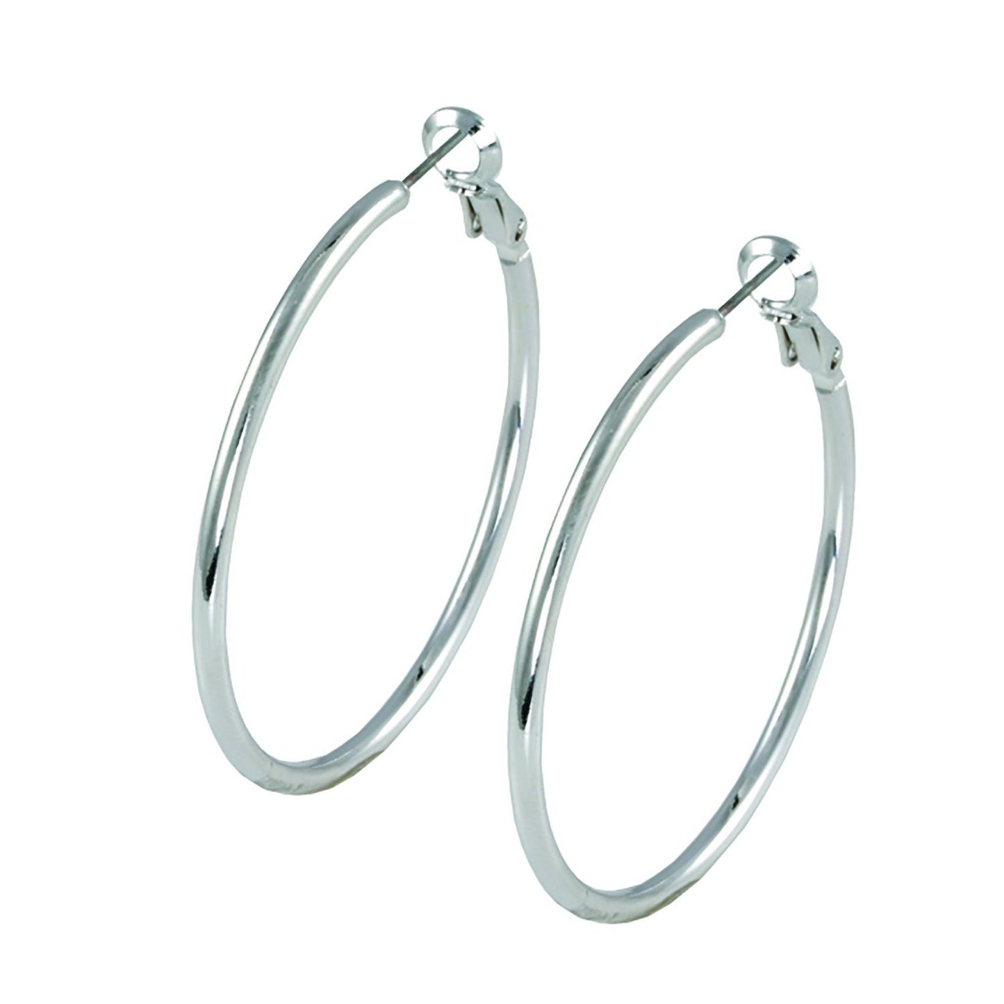 Karen 35mm Hoop Earrings, Silver - Zahra Jewelry