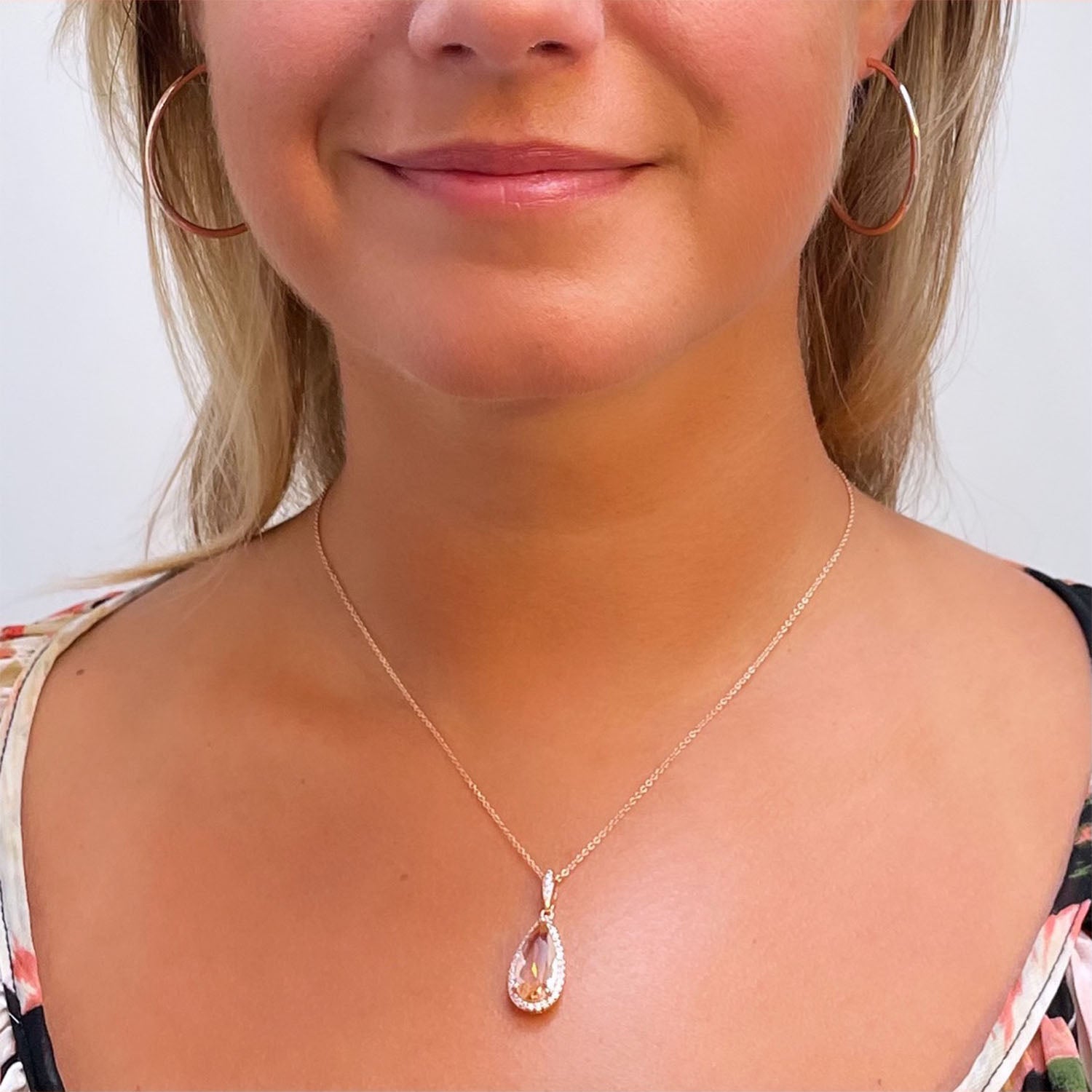 Karen 35mm Hoop Earrings, Rose Gold - Zahra Jewelry