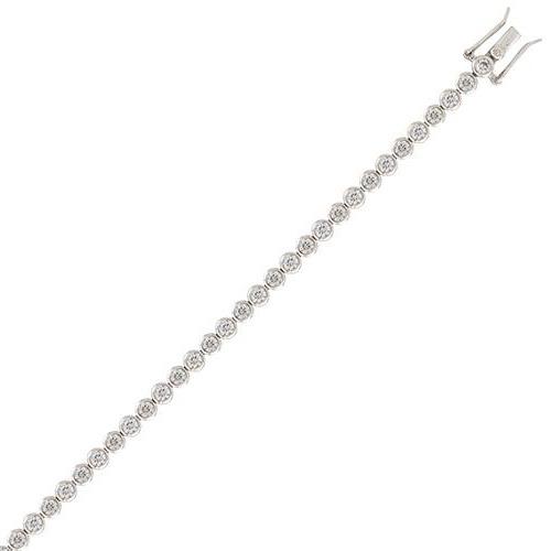 Venus CZ Diamond Tennis Bracelet, Silver - Zahra Jewelry