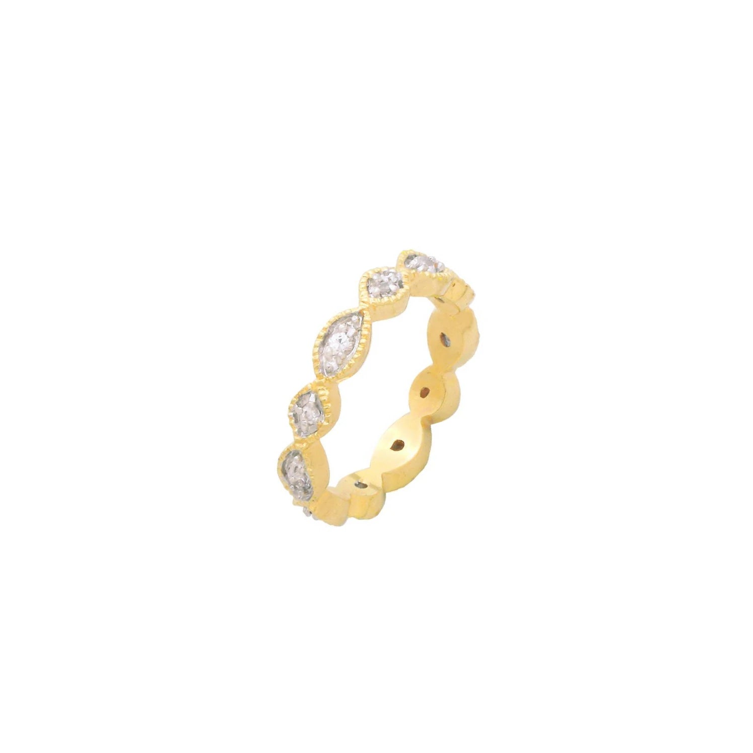 Lola Marquise CZ Diamond Stacking Ring, Gold - Zahra Jewelry