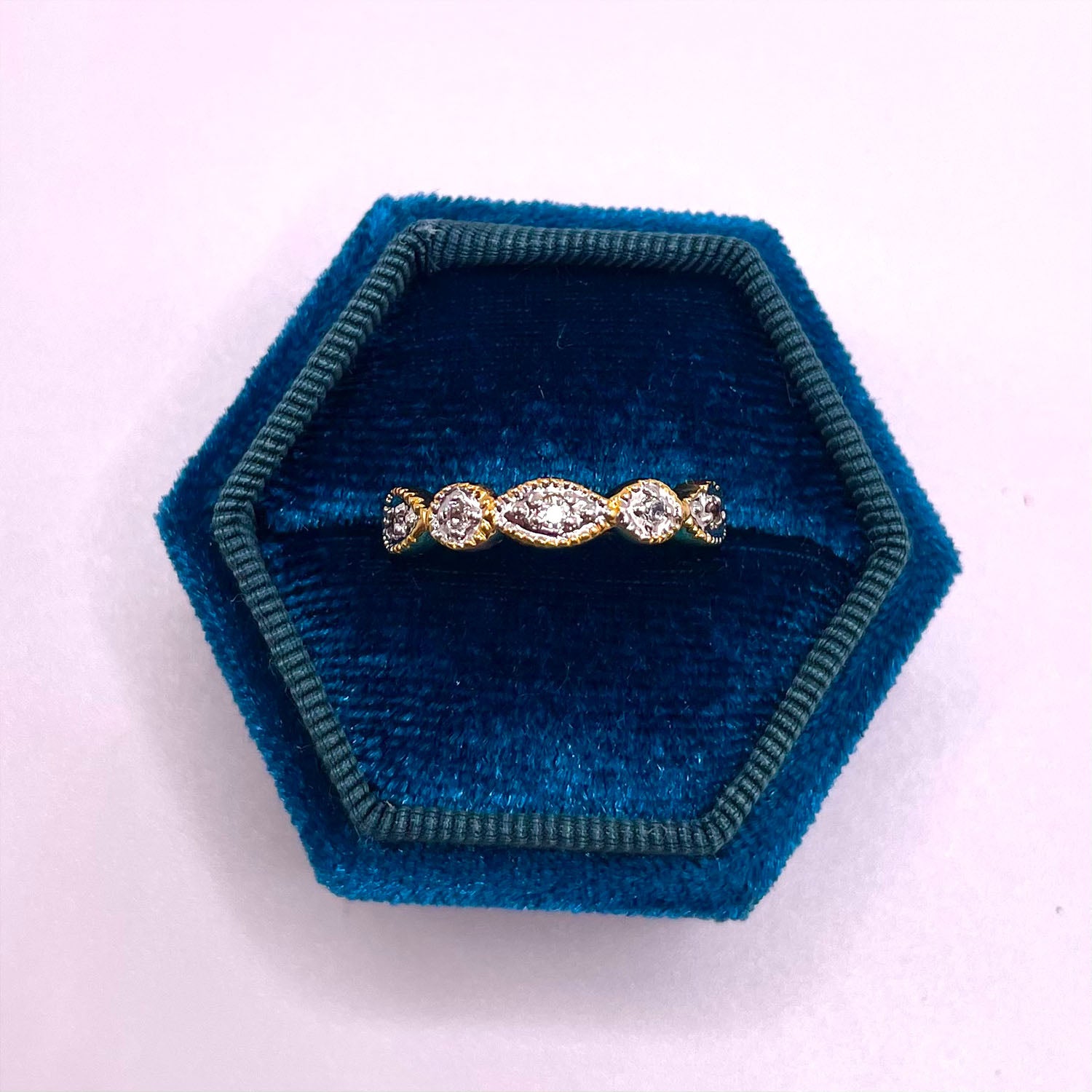 Lola Marquise CZ Diamond Stacking Ring, Gold - Zahra Jewelry