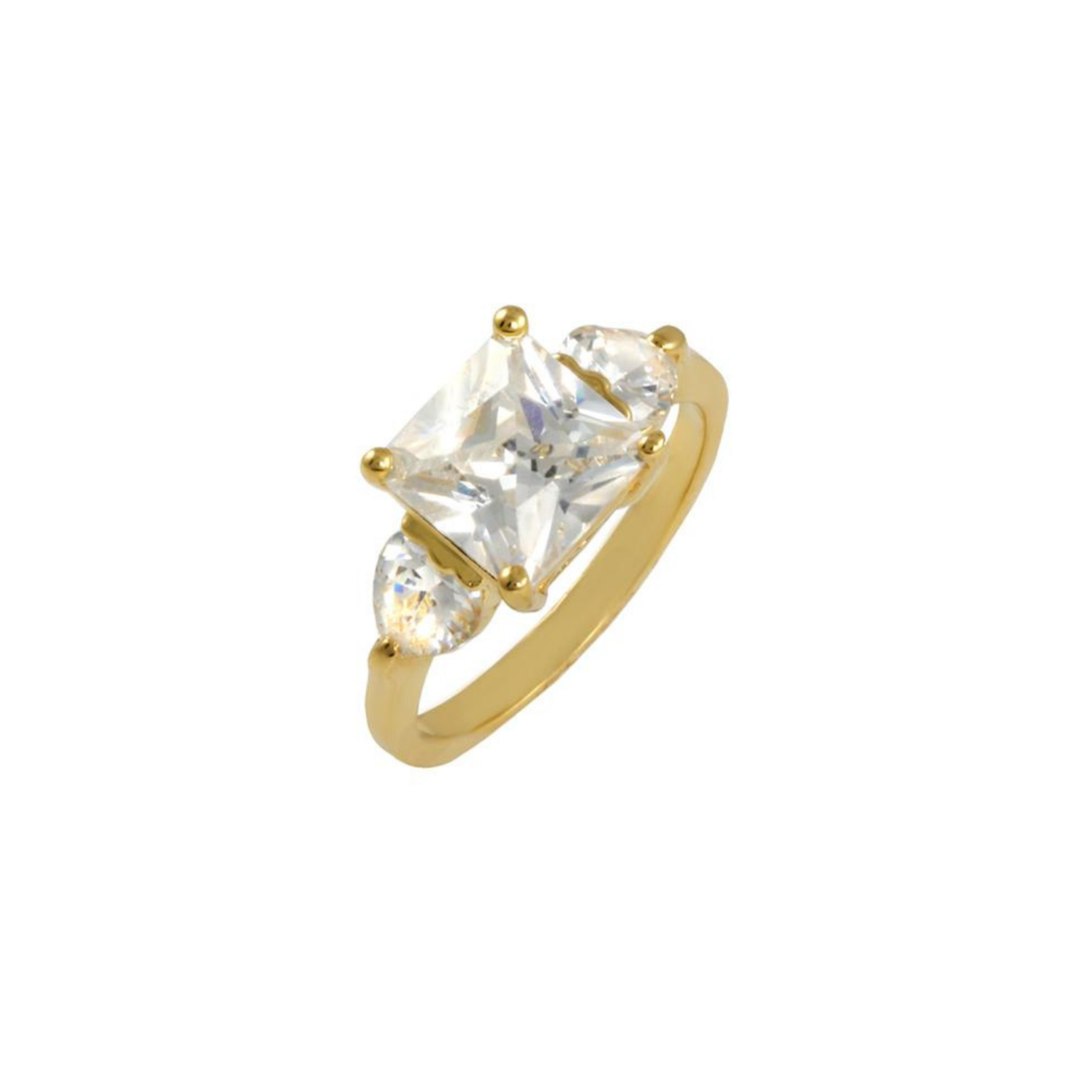 Ayla 3 Ct. Princess Cut CZ Diamond Ring, Gold - Zahra Jewelry