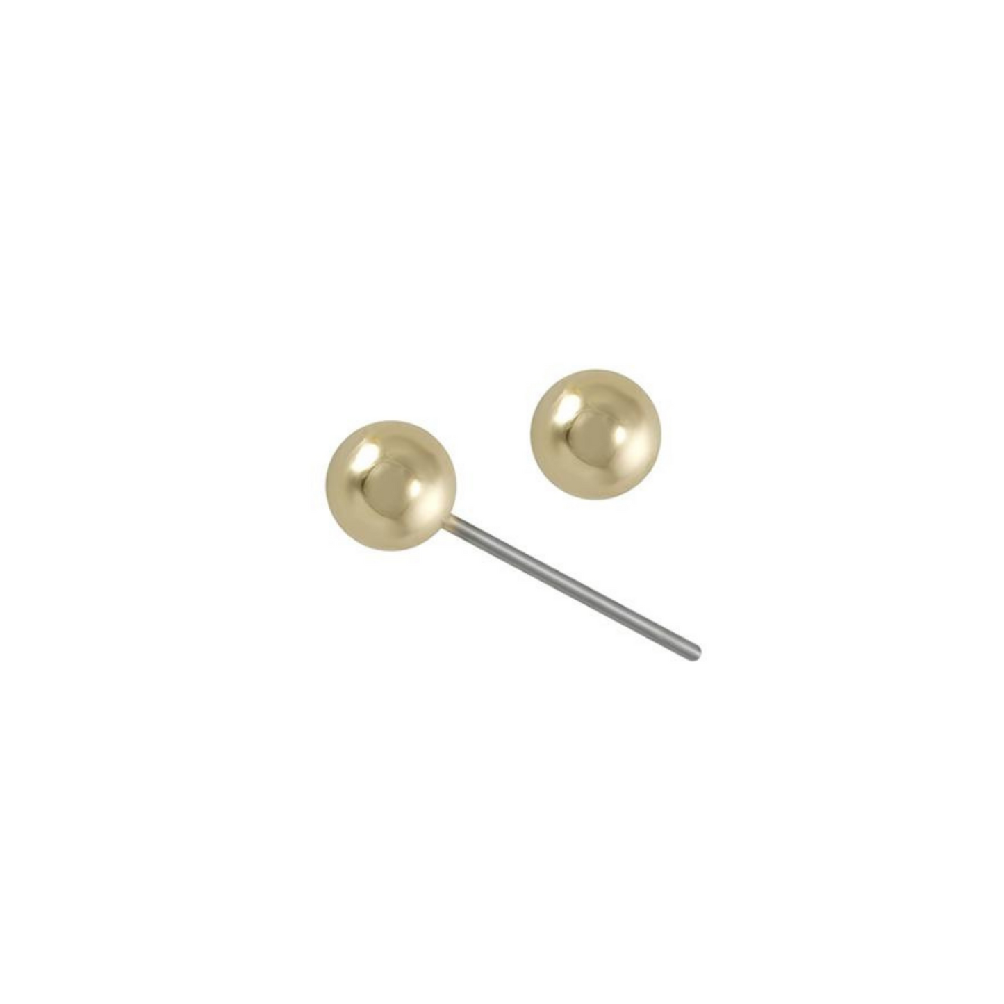 Penny 4mm Round Ball Stud Earrings, Gold - Zahra Jewelry