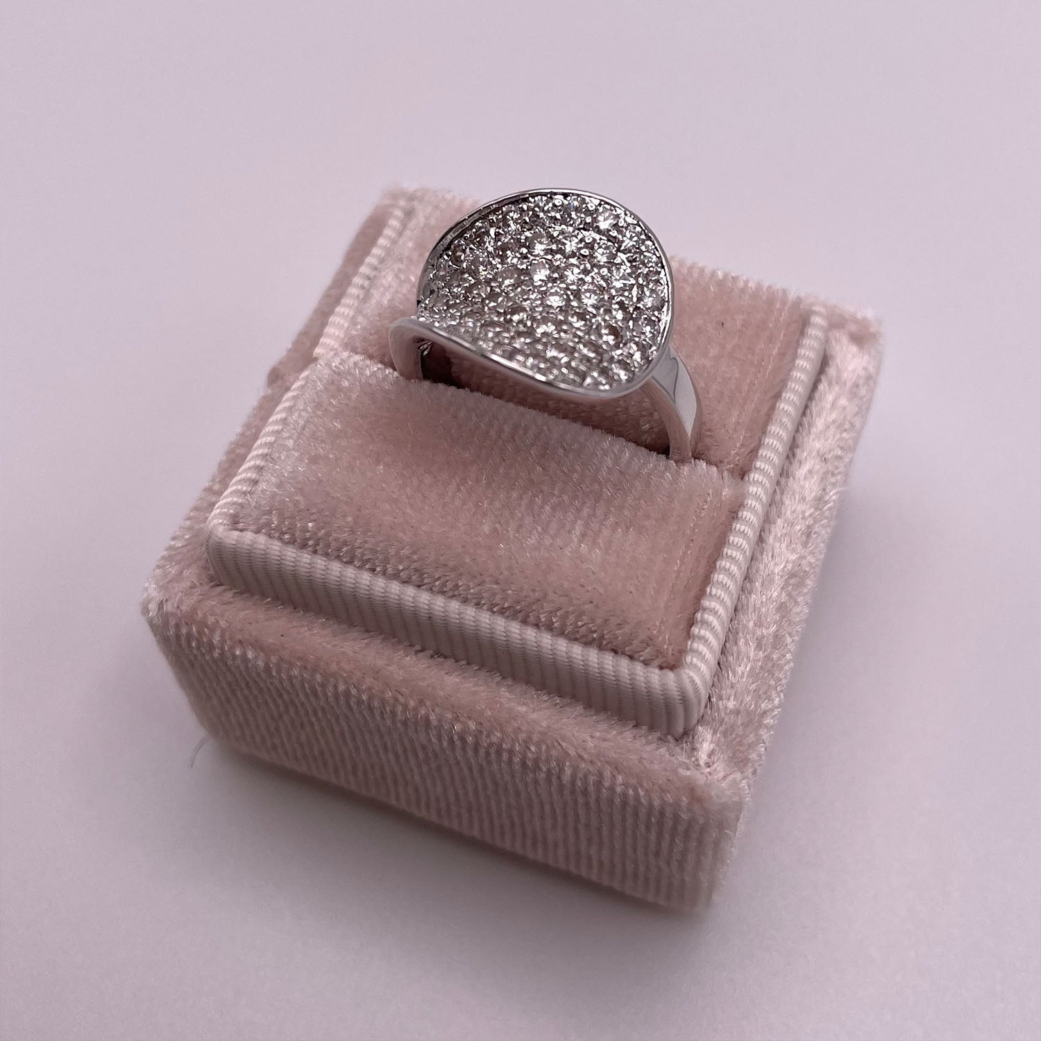 Nelly Round CZ Diamond Statement Ring, Silver - Zahra Jewelry