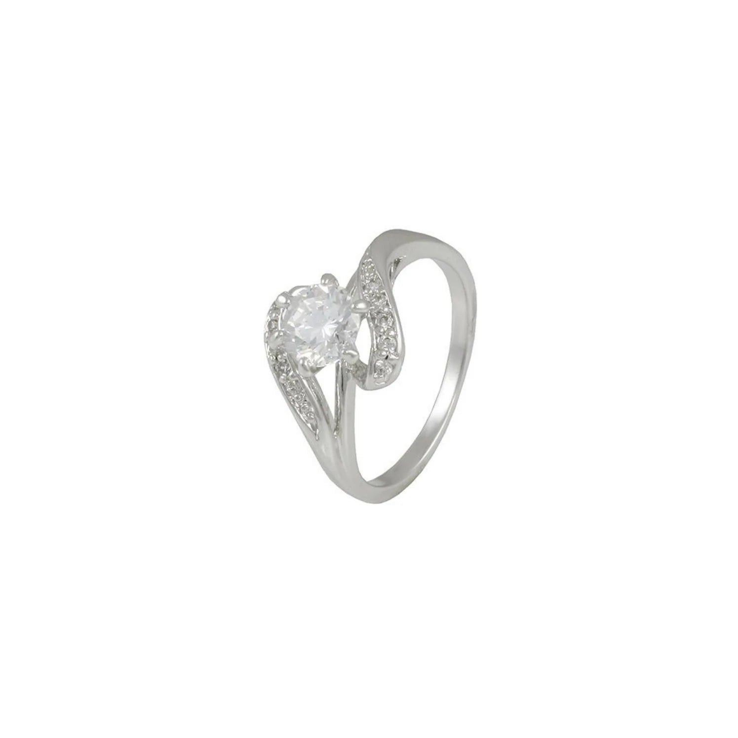 Summer .85 Ct. Round CZ Diamond Ring, Silver - Zahra Jewelry